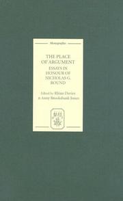 Cover of: The Place of Argument: Essays in Honour of Nicholas G. Round (Monografías A)