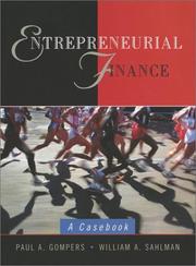 Cover of: Entrepreneurial finance: a case book