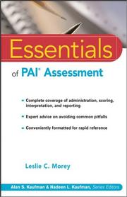 Essentials of PAI Assessment by Leslie C. Morey