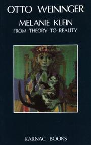 Cover of: Melanie Klein: From Theory to Reality