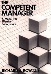 Cover of: The competent manager: a model for effective performance