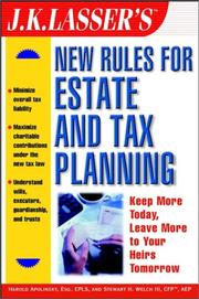 Cover of: JK Lasser's New Rules for Estate Planning and Tax