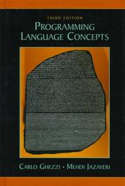 Cover of: Programming language concepts by Carlo Ghezzi