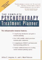 Cover of: The complete psychotherapy treatment planner by Arthur E. Jongsma