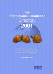 The International Foundation Directory 2001 by 10th Ed