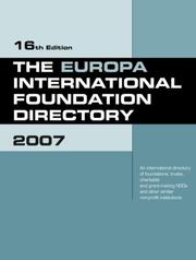 Cover of: The Europa International Foundation Directory 2007 (International Foundation Directory)
