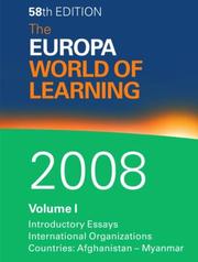 Cover of: The Europa World of Learning 2008 (Europa World of Learning) by Europa Publicat