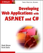 Cover of: Developing Web Applications with ASP.NET and C# by Hank Meyne, Scott Davis