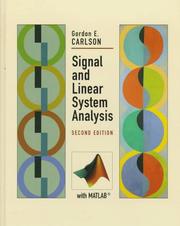 Cover of: Signal and linear system analysis by Gordon E. Carlson