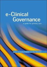 Cover of: E-Clinical Governance