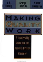 Cover of: Making Quality Work | George Labovitz