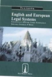 Cover of: English and European Legal Systems
