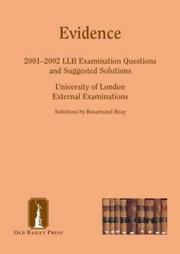 Cover of: Evidence (Suggested Solutions)