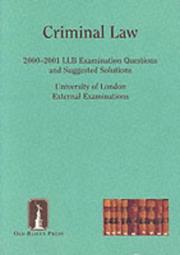 Front cover of Criminal Law (Suggested Solutions) by Unknown