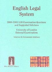 Cover of: English Legal System (Suggested Solutions) by Vickneswaren Krishnan