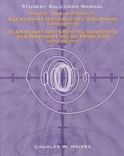 Cover of: Elementary Differential Equations by William E. Boyce