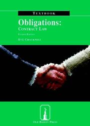 Cover of: Obligations (Old Bailey Press Textbooks) by D.G. Cracknell