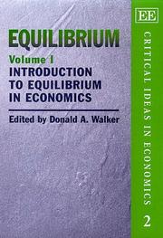Cover of: Equilibrium: Introduction to Equilibrium in Economics (Critical Ideas in Economics Series)