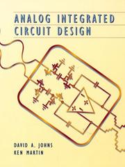 Cover of: Analog integrated circuit design
