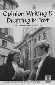 Opinion writing and drafting in tort by Valerie Beardsmore, Vale Beardsmore, Adele Cox