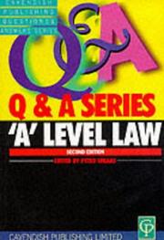 Cover of: 'a' Level Law (Questions & Answers)