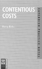 Cover of: Contentious Costs (Practice Notes Series)