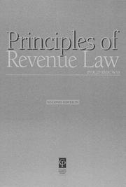 Cover of: Principles of Revenue Law 2nd edition by Philip Ridgway, Phillip Kenny, Richard Kidner