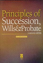 Cover of: Principles of Succession, Wills & Probate by Caroline Sawyer, Caroline Sawyer, Paul Dobson, Nigel Gravells, Phillip Kenny, Richard Kidner