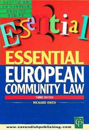Cover of: European Community Law (Essential)