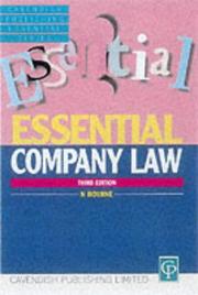 Cover of: Essential Company Law (Essentials) by Bourne