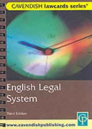 Cover of: English Legal System Lawcards by 