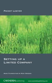 Cover of: Setting Up a Limited Company 2/e (Pocket Lawyer)