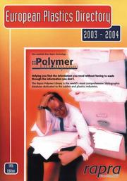 Cover of: European Plastics Directory 2003/2004 | Rapra Technology