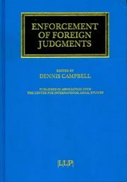 Cover of: Enforcement of Foreign Judgments