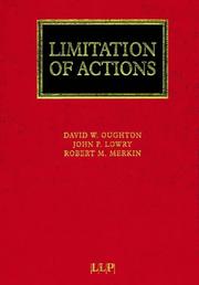 Cover of: Limitation of Actions (Lloyd's Commercial Law Library) by David W. Oughton, John Lowry, Robert Merkin
