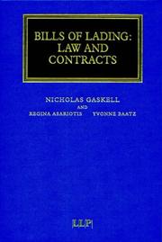 Cover of: Bills of Lading (Maritime & Transport Law Library) by N.J.J. Gaskell, Regina Asariotis, Yvonne Baatz
