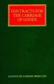 Cover of: Standard Form Contracts for the Carriage of Goods by 