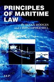 Cover of: Principles of Maritime Law by Susan Hodges, Christopher Hill