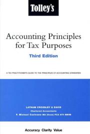 Cover of: Accounting Principles for Tax Purposes