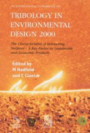 Cover of: Tribology in Environmental Design 2000 (Imeche Event Publications)