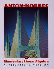 Cover of: Elementary linear algebra: applications version