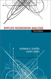 Cover of: Applied regression analysis by Norman Richard Draper