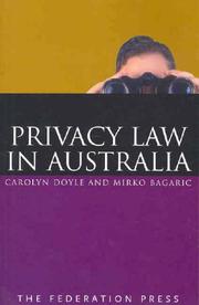 Cover of: Privacy Law in Australia