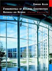 Cover of: Fundamentals of building construction by Allen, Edward, Edward Allen, Joseph Iano, Allen, Edward