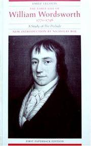 Cover of: The Early Life of William Wordsworth, 1770-1798 by Emile Legouis