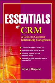 Cover of: Essentials of CRM: a guide to customer relationship management