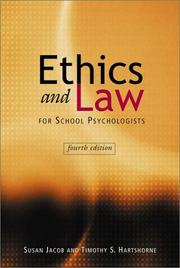 Ethics and law for school psychologists by Susan Jacob