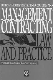 Cover of: Management Contracting Law And Practice
