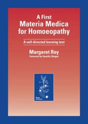 A First Materia Medica for Homoeopathy by Margaret Roy