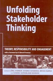 Cover of: Unfolding Stakeholder Thinking: Theory, Responsibility and Engagement